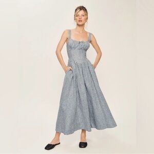 Reformation Balia Linen Dress in Slate